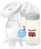 Ручной молокоотсос Ramili MC200 с двумя противоколиковыми бутылочками 240ML