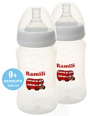 Две противоколиковые бутылочки для кормления Ramili Baby 240MLX2
